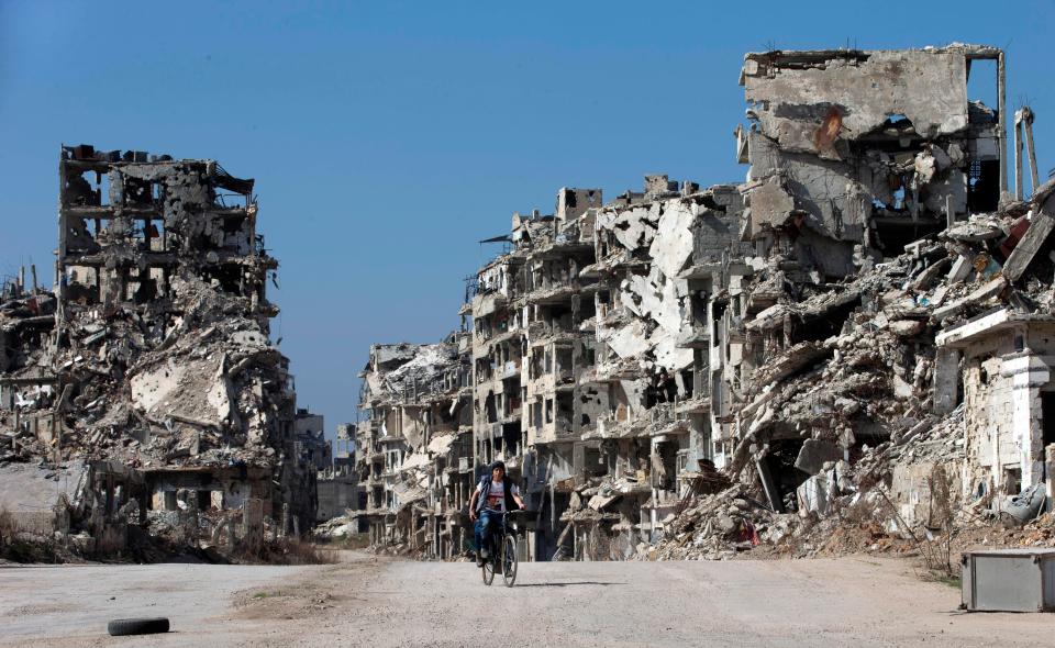  A devastated part of the old city of Homs, Syria