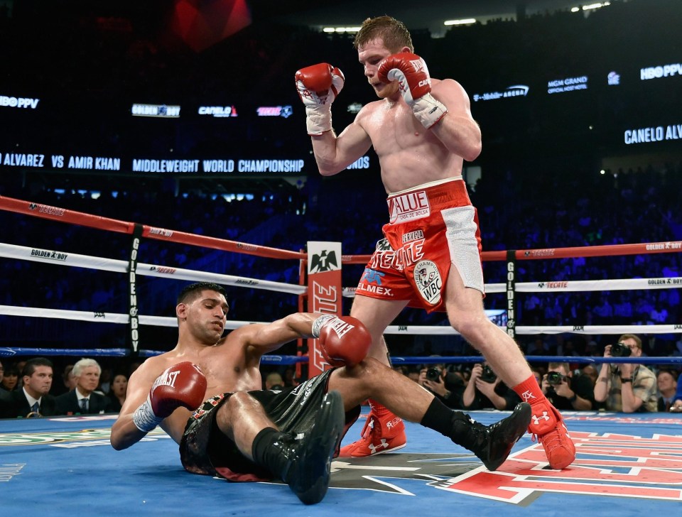 Amir Khan was knocked out by Saul Alvarez in 2016