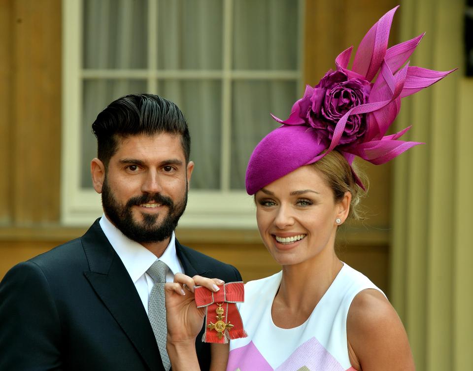 Andrew Levitas accompanied Katherine Jenkins when she collected her OBE 