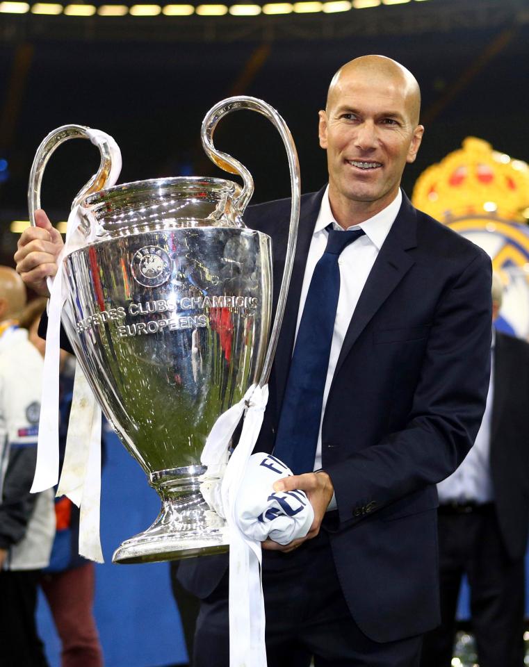 Zinedine Zidane has won a staggering eight trophies as Real Madrid manager