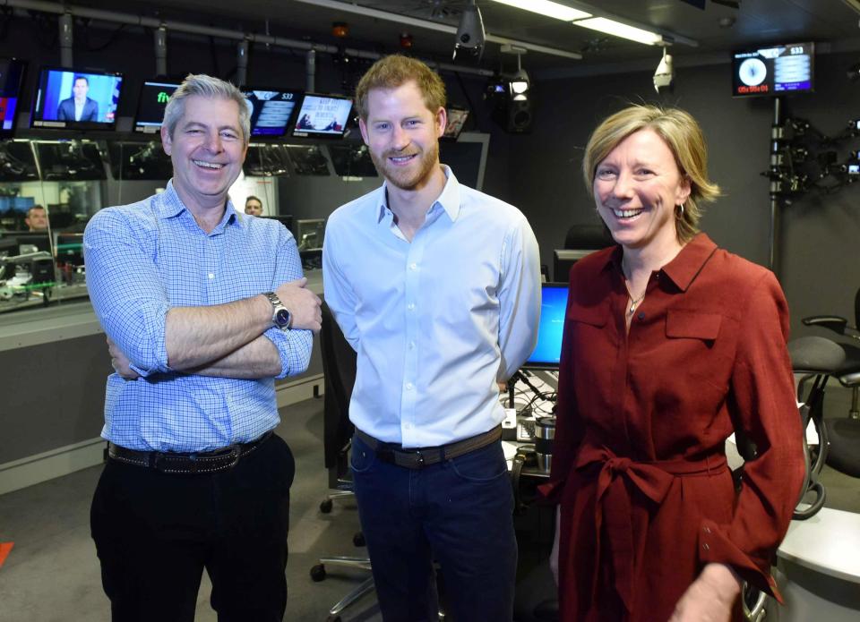  Sarah Montague pictured above with colleague Justin Webb and Prince Harry