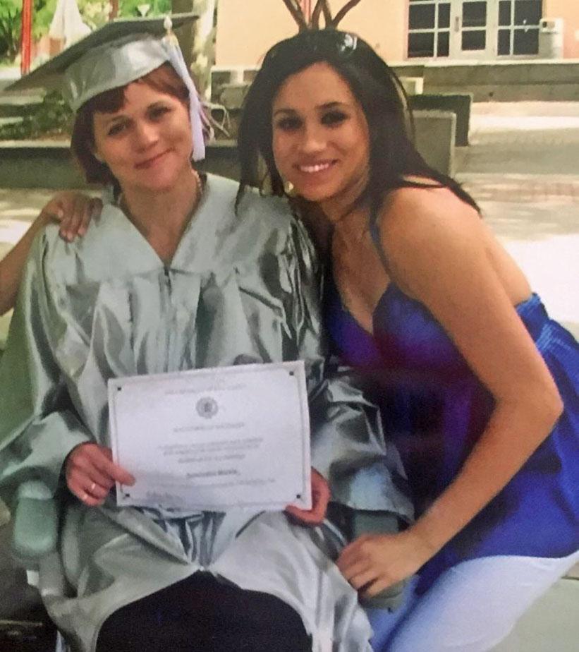  Meghan Markle's half sister, Samantha Markle, pictured at her graduation with the bride-to-be in 2008