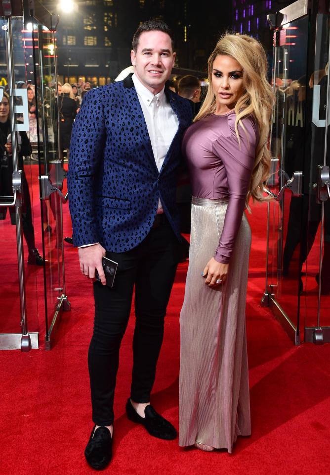 Katie Price, right, with third husband Kieran Hayler, left