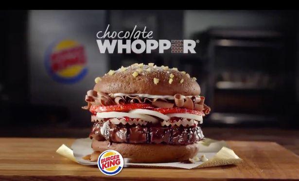  Choco-holics shouldn't rejoice just yet as Burger King's new chocolate patty looks like an April Fool's whopper