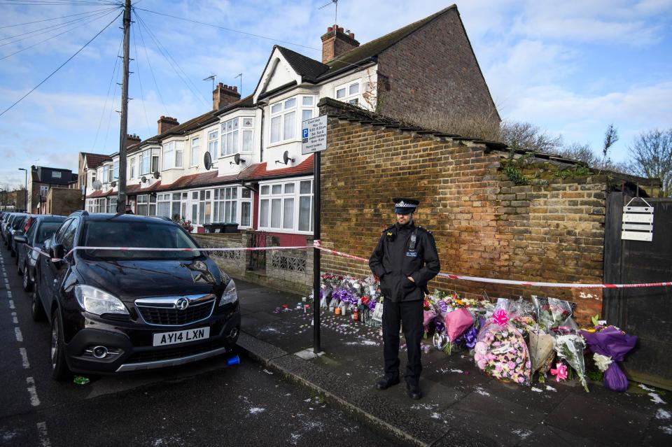  Floral tributes lay at the scene of Tanesha's murder in Tottenham, North London