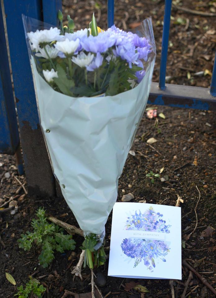  Floral tributes have been left at the scene in Walthamstow