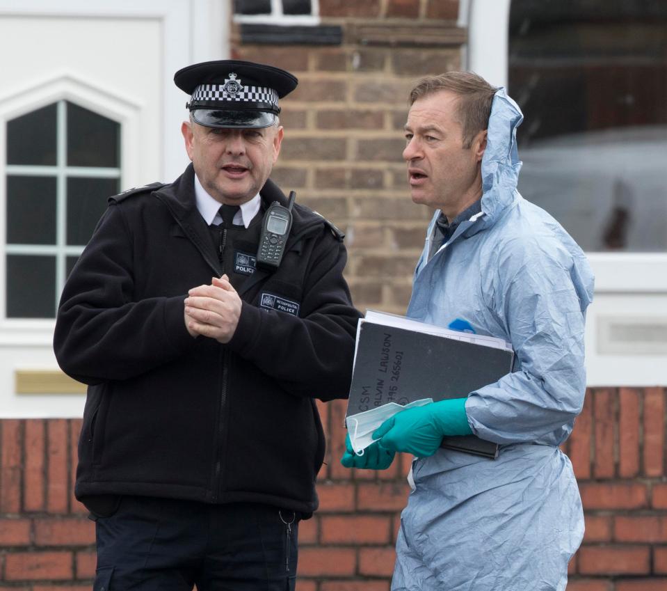  Forensic officers pictured at the scene in Hither Green on Wednesday morning