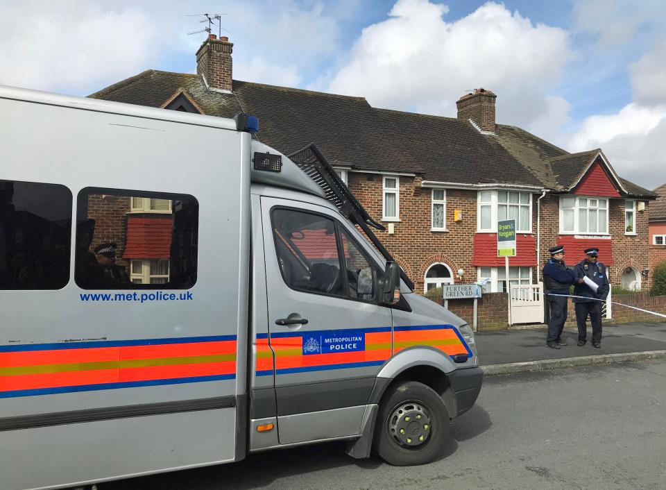  A police van on Further Green Road in Hither Green