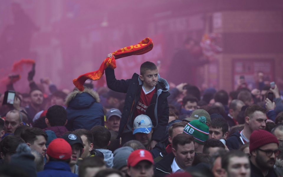 Liverpool fans whipped up the atmosphere for the Battle of Britain against Man City