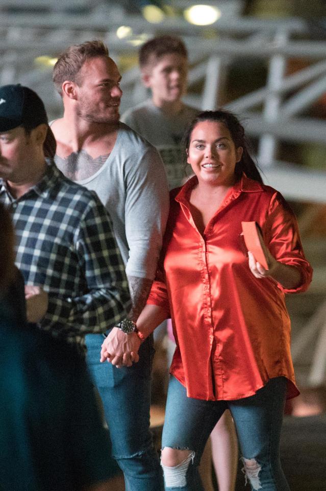  The star donned an orange satin top as she joined the team for some drinks