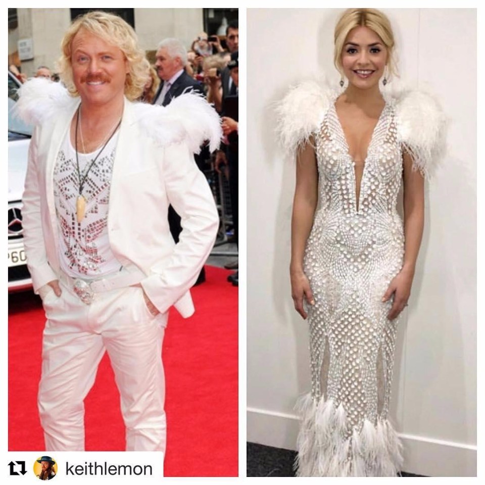 Holly laughed at herself and reposted a hilarious picture from Keith Lemon – where he said that Holly had stolen his look