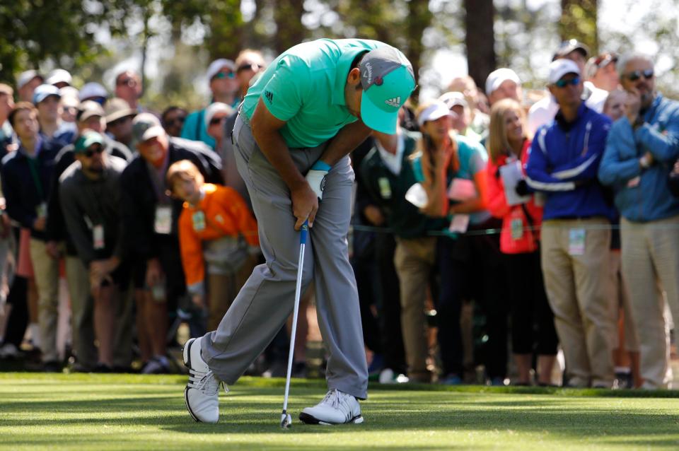 Garcia was left reeling as he found the water five times on the par five 15th hole