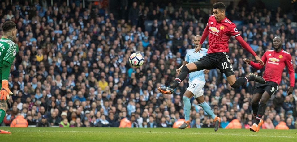  Chris Smalling fires in United's derby winner