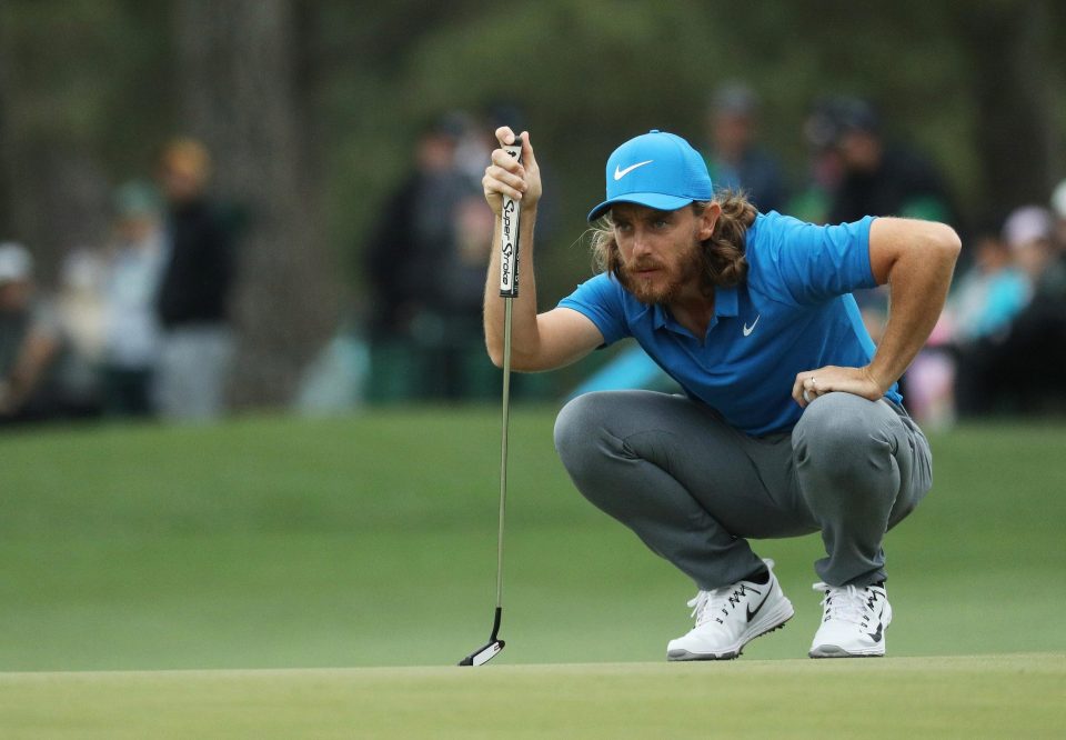 The 27-year-old lines up a putt on the 17th green on Saturday