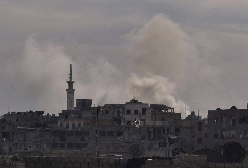  Smoke billows over rebel-held eastern Ghouta near Damascus after the alleged chemical attack on Saturday