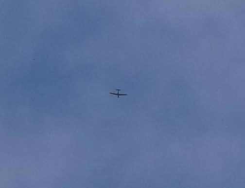  An unmanned drone was spotted overhead moments after the aerial bombardment