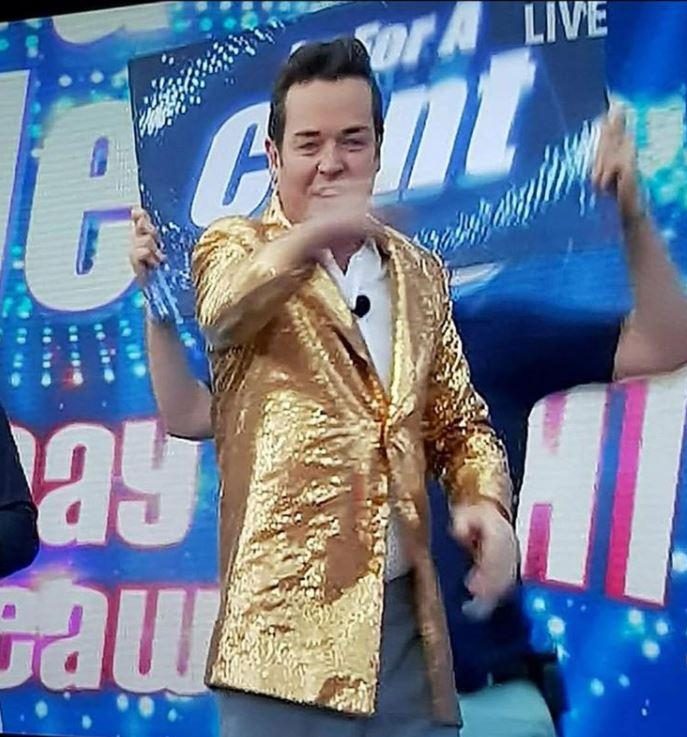  Stephen Mulhern was seen standing next to what looked like a very rude sign