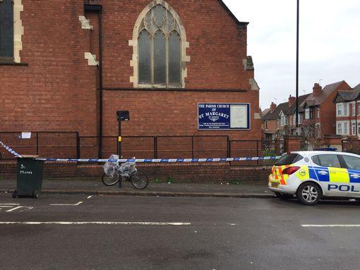  Parts of the church were cordoned off this morning as a woman fought for her life in hospital