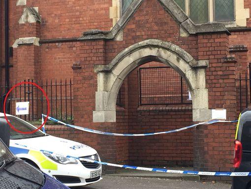  Worshippers were directed by a sign to enter the church a different way after a woman was stabbed at a church entrance in Coventry