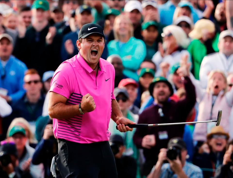  Patrick Reed celebrates winning the Masters