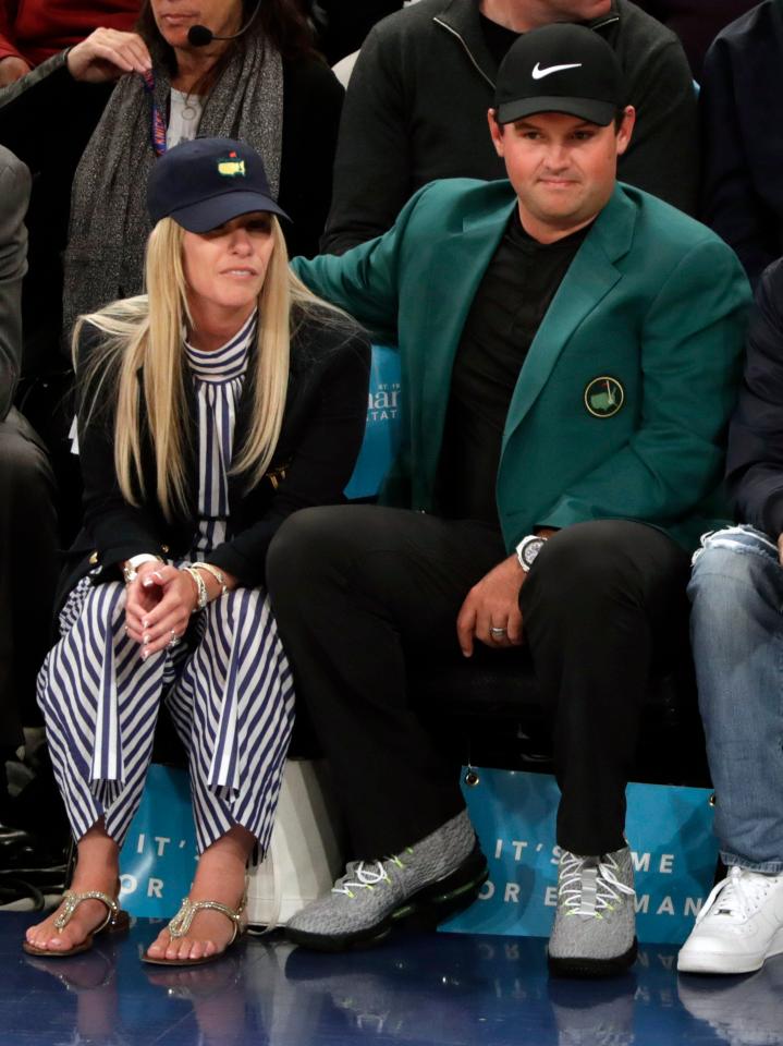 Patrick Reed and wife Justin appeared to enjoy the Knicks take on the Cavs