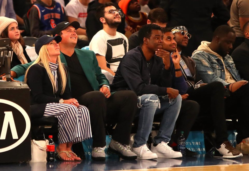 Patrick Reed was spotted with wife Justine, Chris Rock, Aziz Ansari, 2 Chainz at Cleveland Cavaliers win over New York Knicks on Monday night