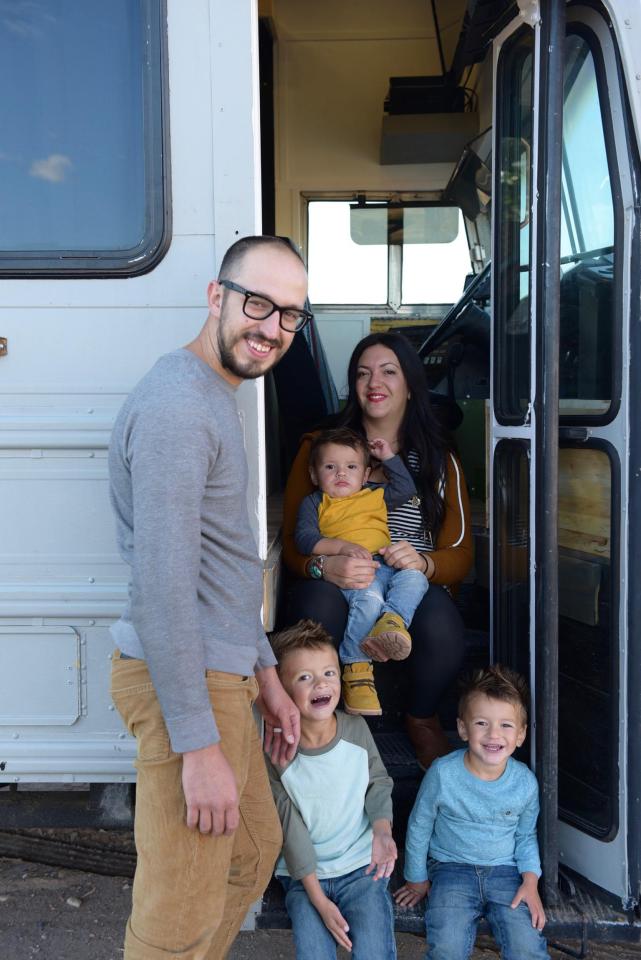 The bus was stripped down and renovated by Denver, 28, and Vanessa Miller, 32