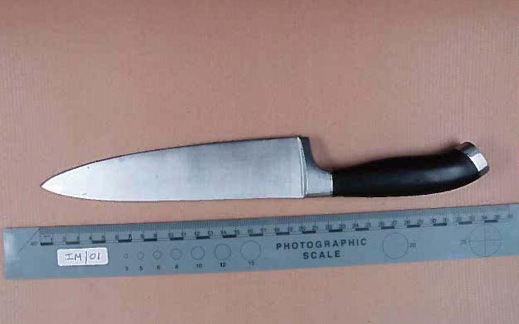  One of the knives used in the attack