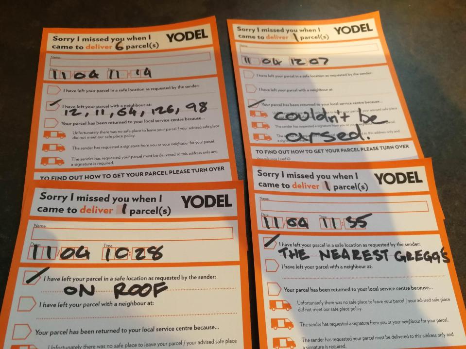  The prankster filled in four of the slips himself to hilarious effect