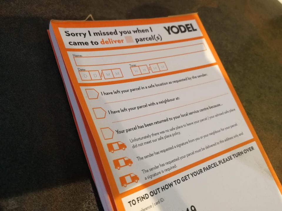  A joker devised an epic prank after discovering this book of blank missed delivery slips on his door matt