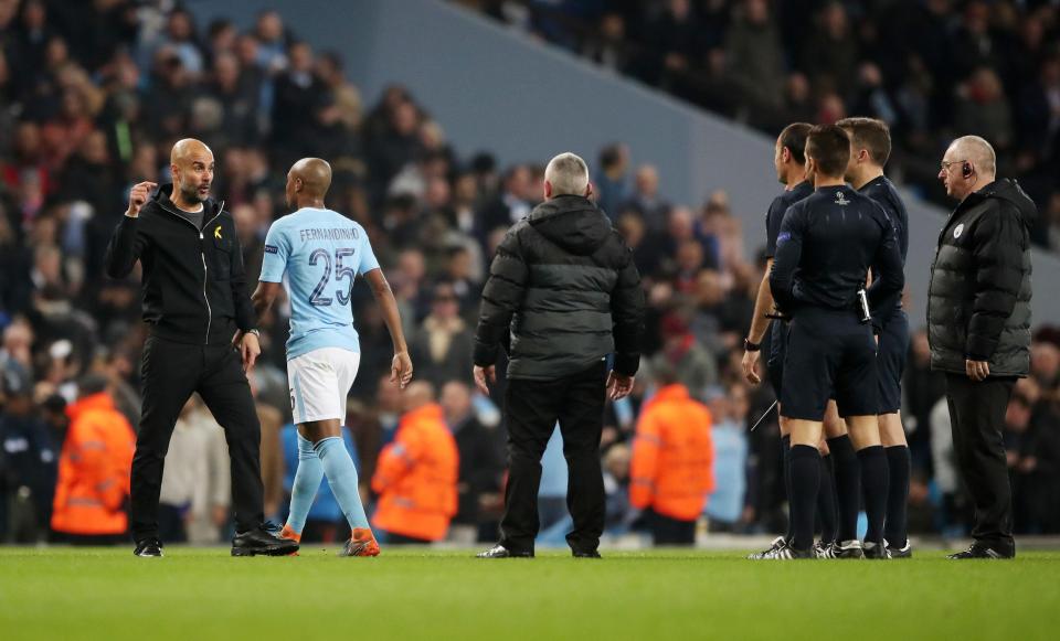  Guardiola was sent to the stands after shouting at the referee