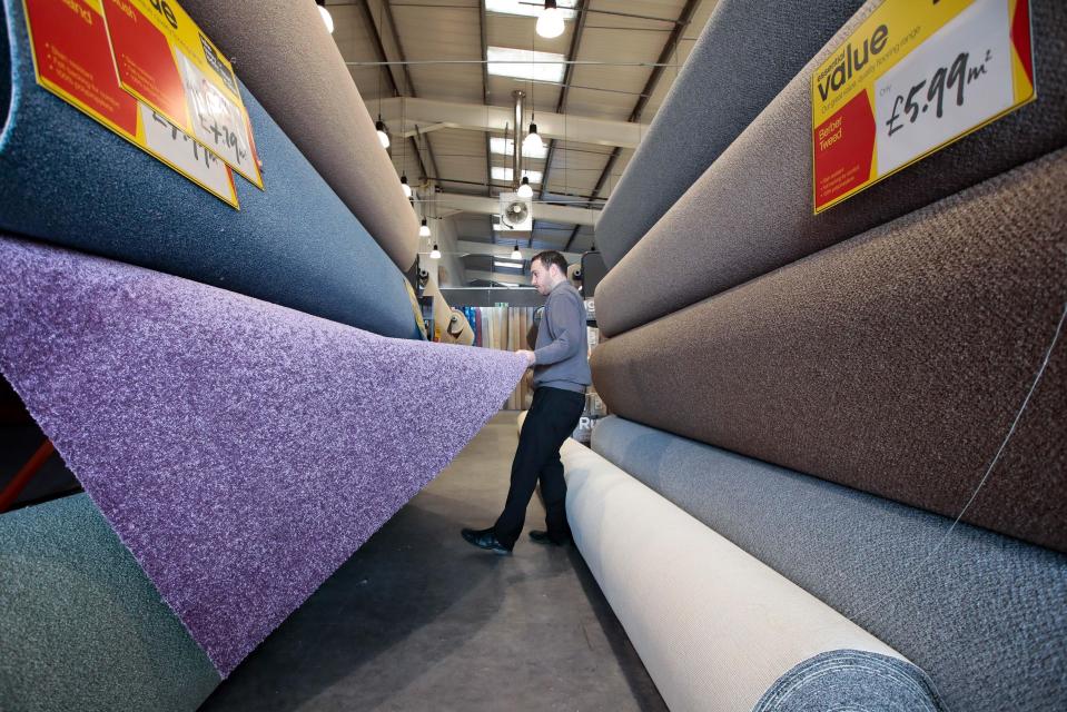  Less shoppers are buying their carpets in store, making it hard for Carpetright stores to keep in the black.