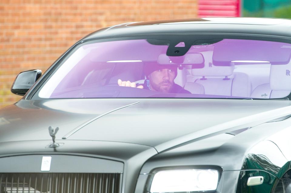 City defender Nicolas Otamendi arrives in a Rolls Royce for training ahead of the showdown with Tottenham