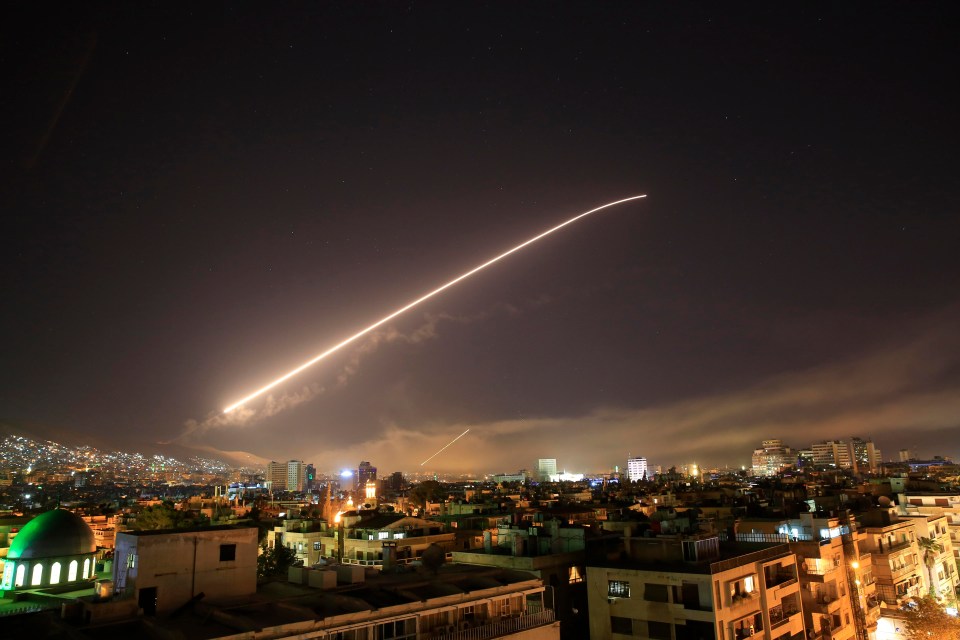 The US, UK and France launched 100 missiles in a 'one-time shot' against Syrian butcher Bashar al-Assad in the early hours of Saturday