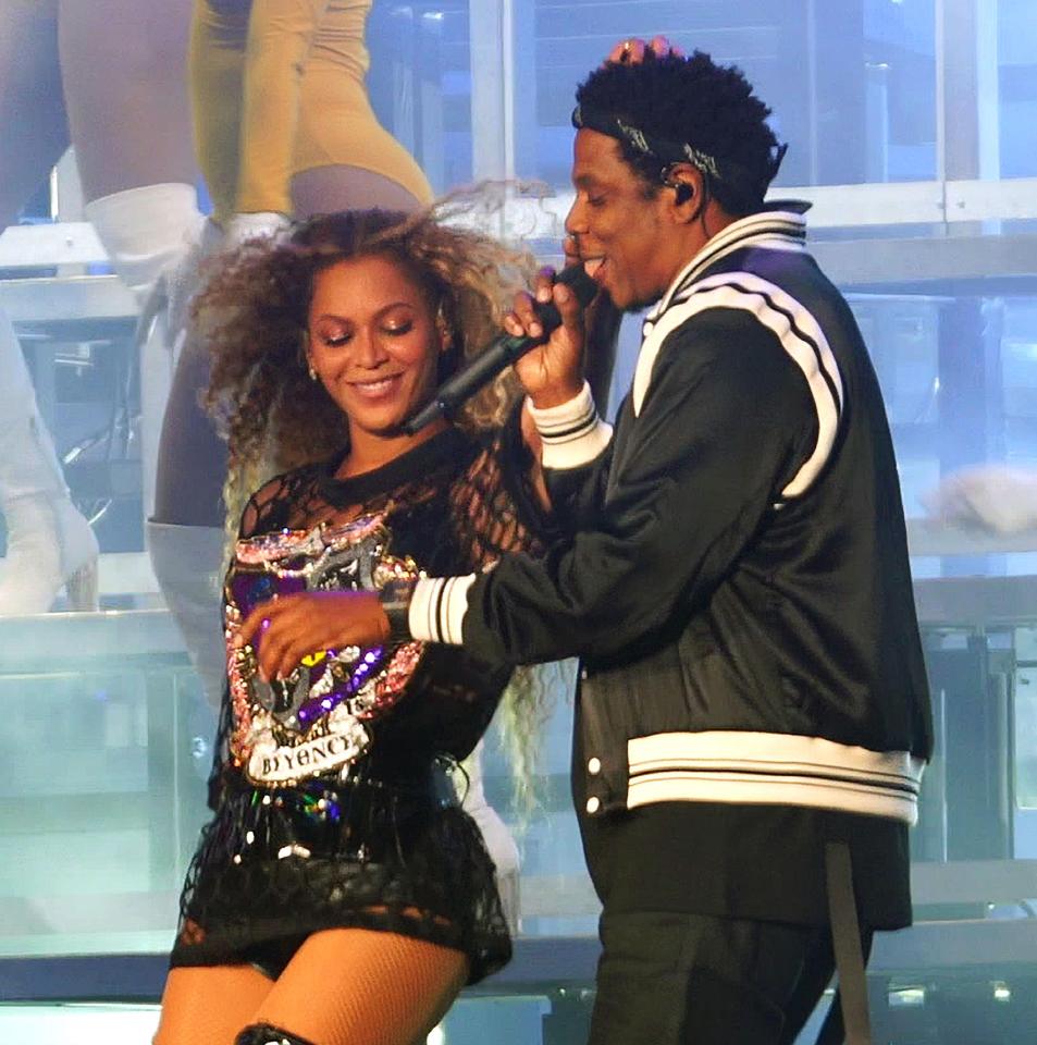  She was joined by her rapper husband Jay Z on stage