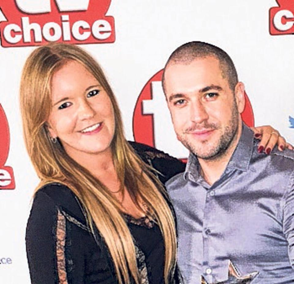  Sun girl Lucy Jones pictured with Shayne Ward at TV Choice Awards