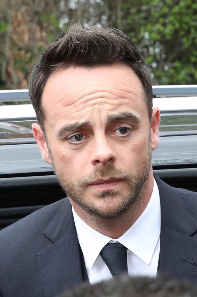  Ant arriving in court this afternoon, where he pleaded guilty to drink-driving