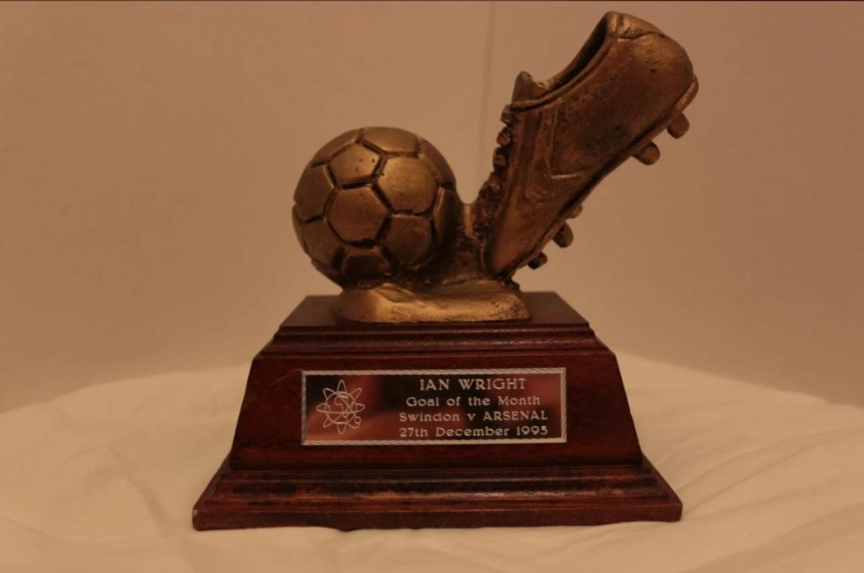 The goal of the month trophy is on sale for £6000