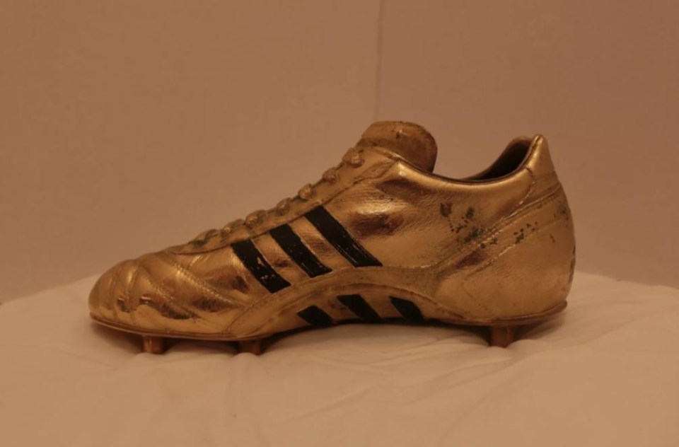 Wrighty’s golden boot trophy is one of the most expensive items on sale at £6000