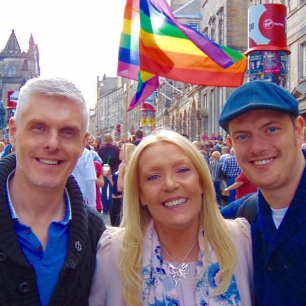  Janet, centre, with son Jay, right, and Gareth left, said Jay was a "fantastic son"