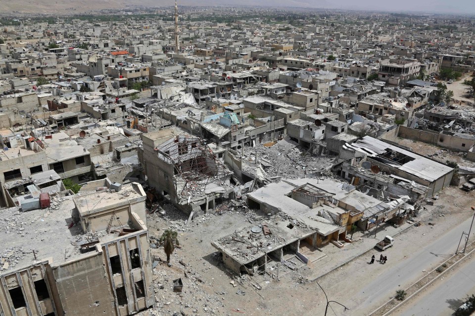 The Syrian town of Douma on the outskirts of Damascus