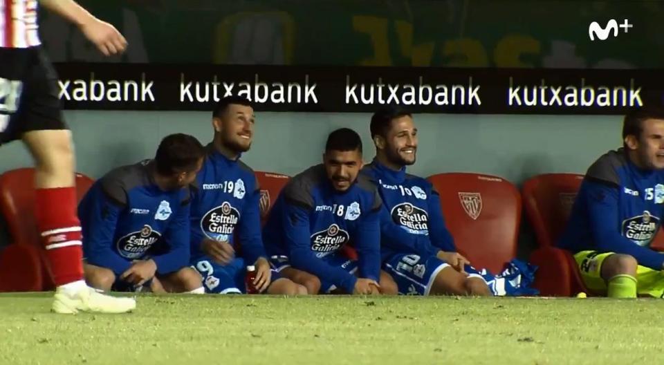  Deportivo subs bench are left amazed at their gaffer's technique