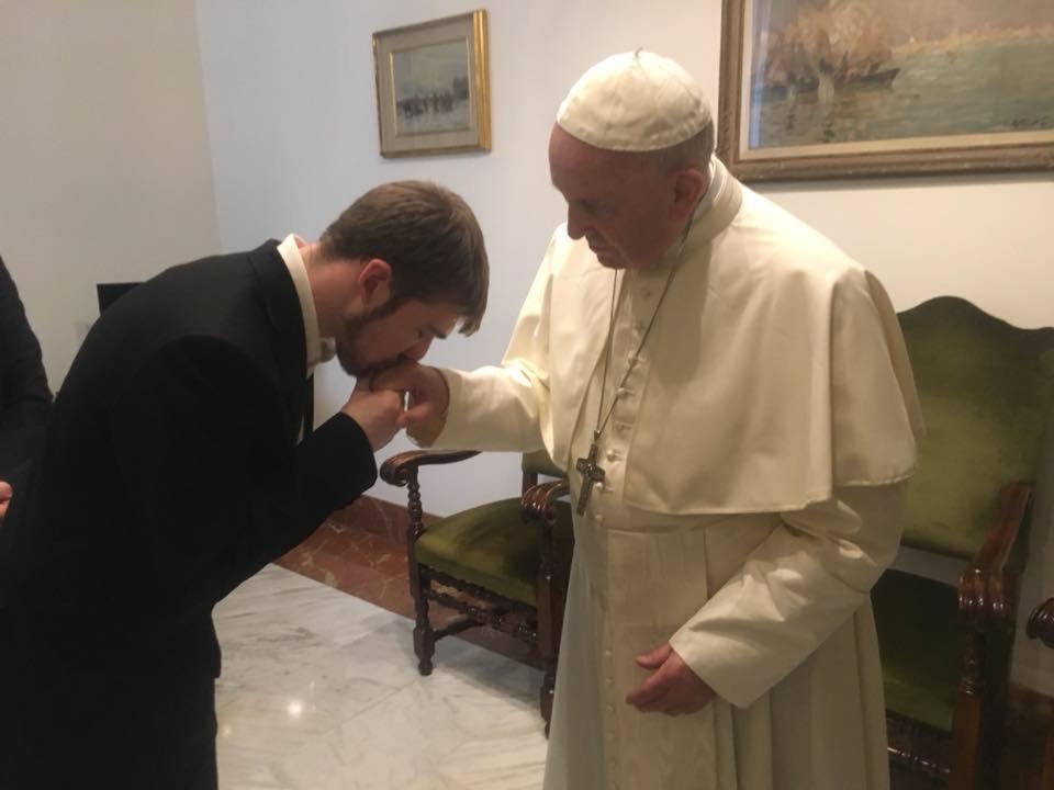  Tom met the Pope in Rome after he intervened to offer his support