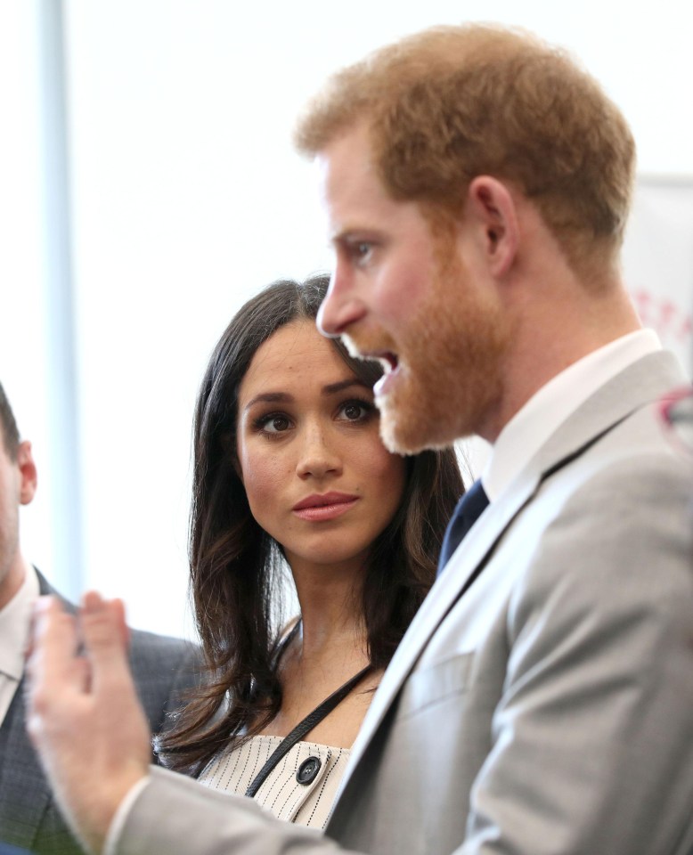 The bride-to-be gazes into Prince Harry’s eyes as he speaks to delegates