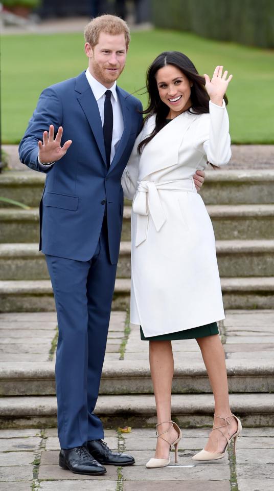  Then last year, Harry’s fiancee wore the same colour coat to announce their engagement to the world