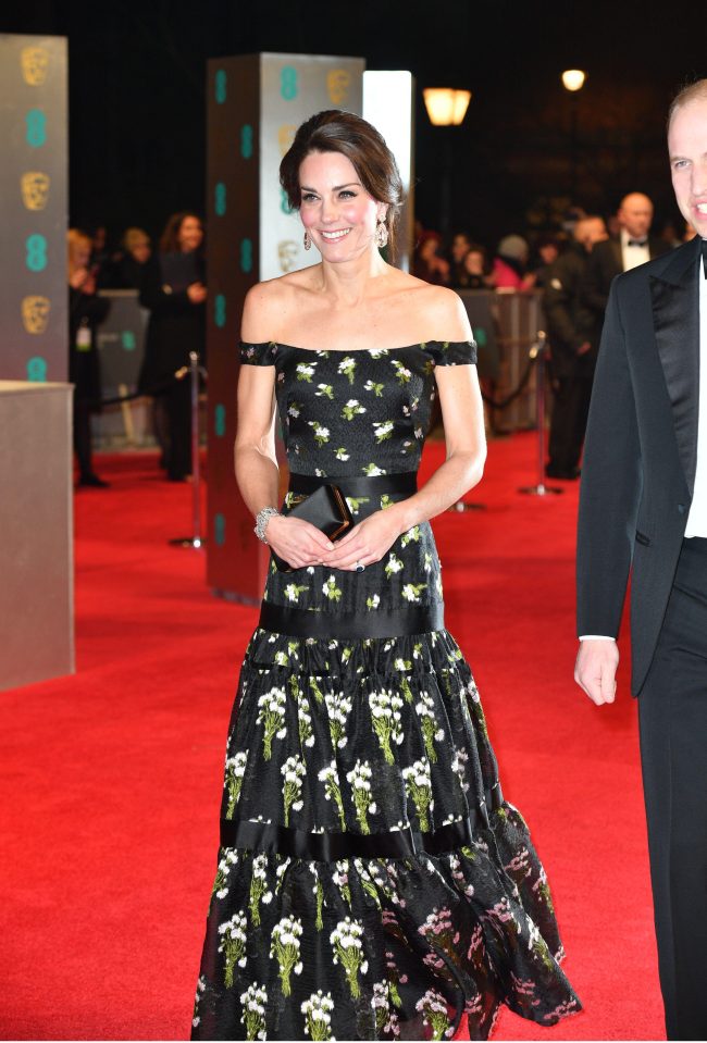  And 23 years later, Kate took inspiration from Di’s Bardot neckline with this Alexander McQueen gown