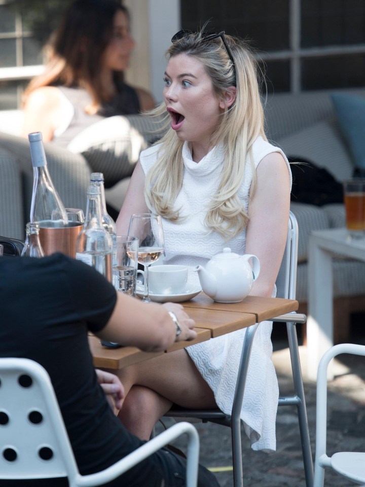 I’m A Celeb winner Georgia ‘Toff’ Toffolo and model Lottie Moss was spotted drinking and smoking with friends in Chelsea