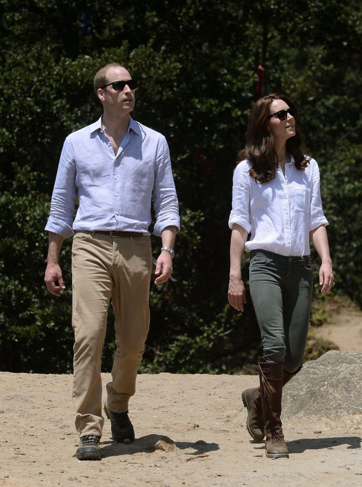  Kate adopted similar casual attire while hiking to the Tiger’s Nest monastery in Bhutan in 2016