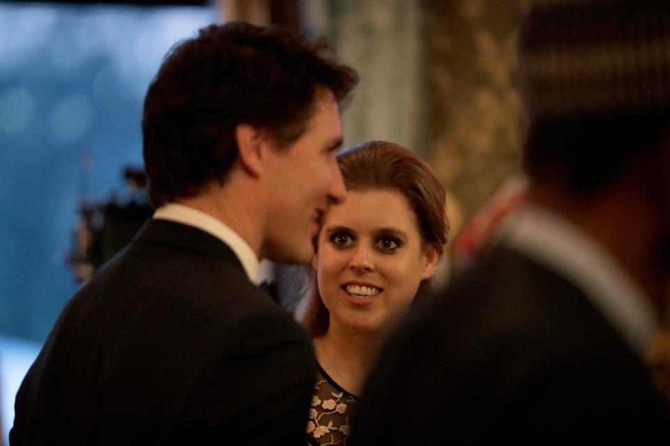  Beatrice looked entranced as she listened to the Canadian PM at a Commonwealth reception