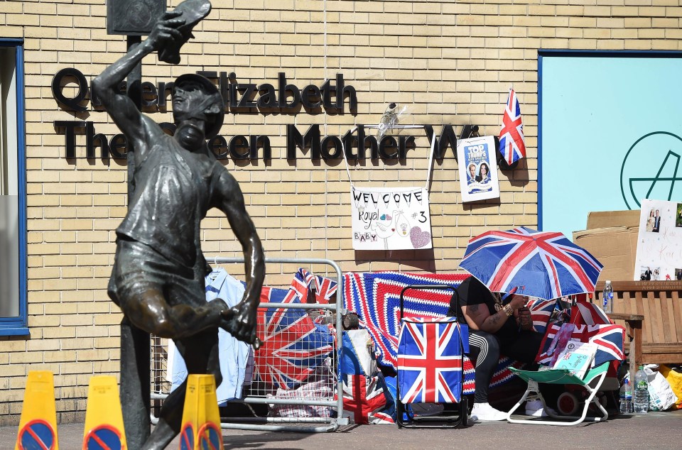 Fans of the royal family are already outside the Lindo wing